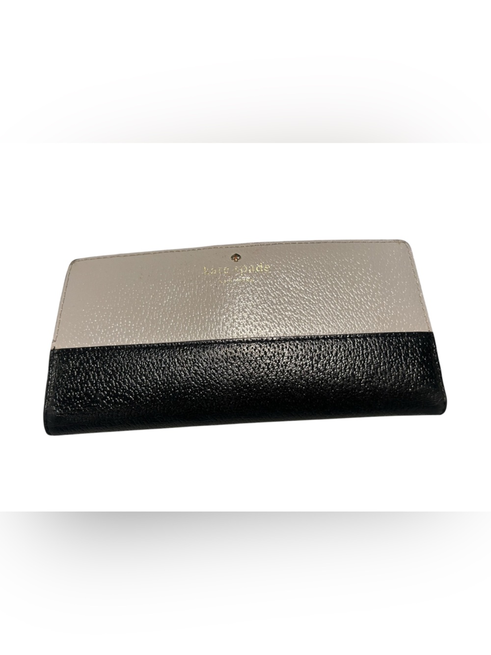 kate spade Two-Tone Black and Cream Leather Long Wallet